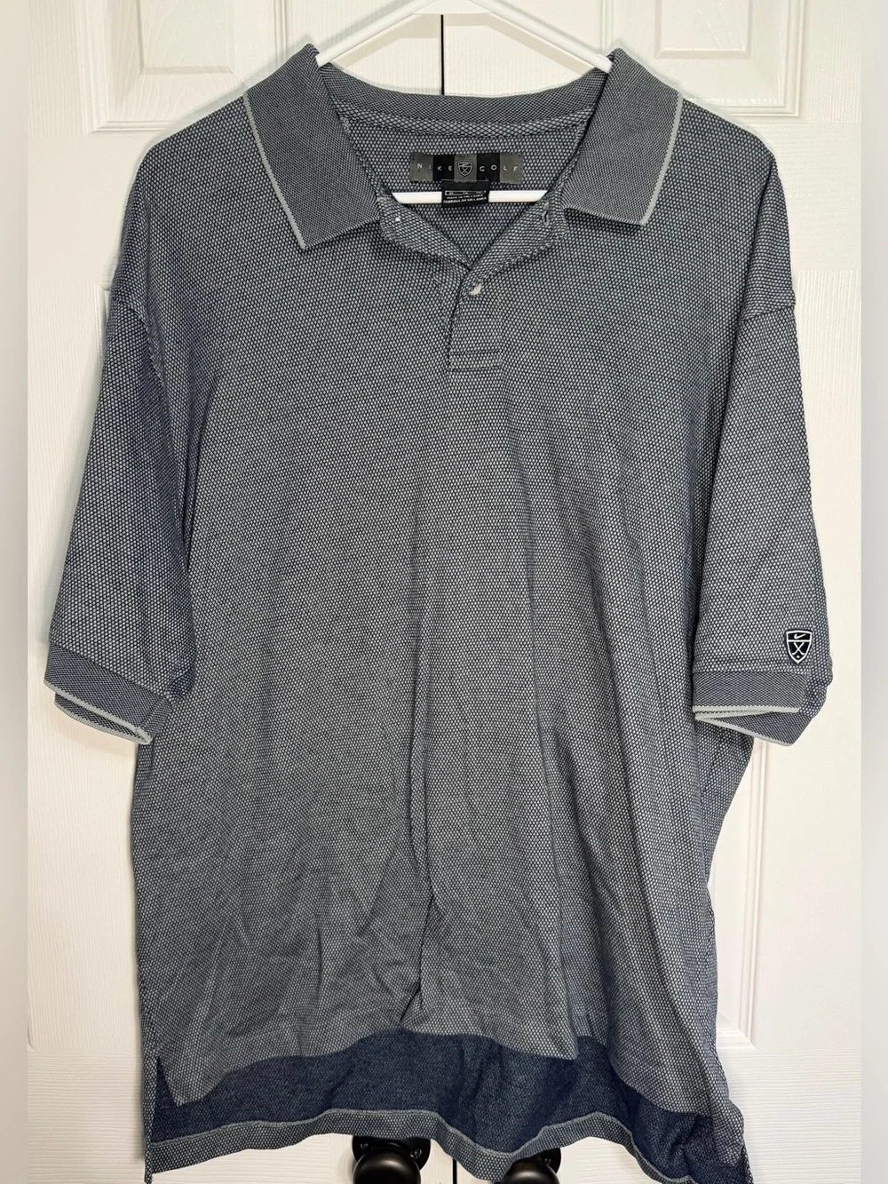 Nike Men's Heathered Blue Polo with Contrast Trim